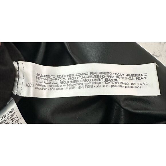 Zara Women’s Black‎ Faux Leather High Rise Pants Size Small - Picture 6 of 9